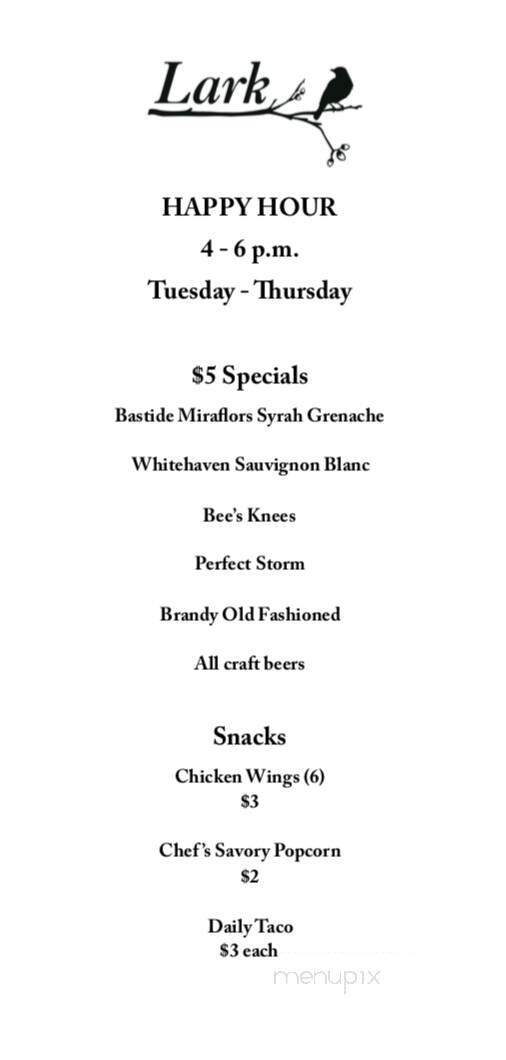 Lark - Janesville, WI menu_pic
