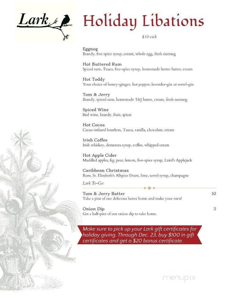 Lark - Janesville, WI menu_pic