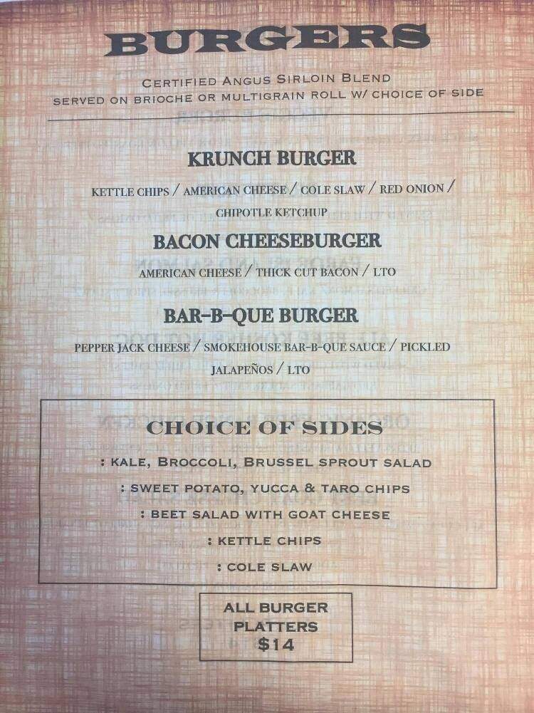 Sirens Bar & Grill - Atlantic City, NJ menu_pic