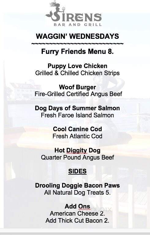 Sirens Bar & Grill - Atlantic City, NJ menu_pic
