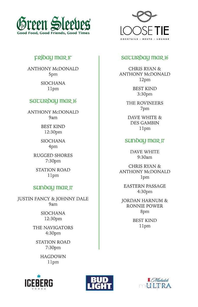 Loose Tie - St. John's, NL menu_pic