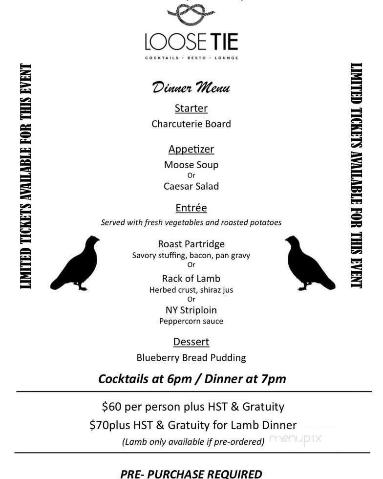Loose Tie - St. John's, NL menu_pic