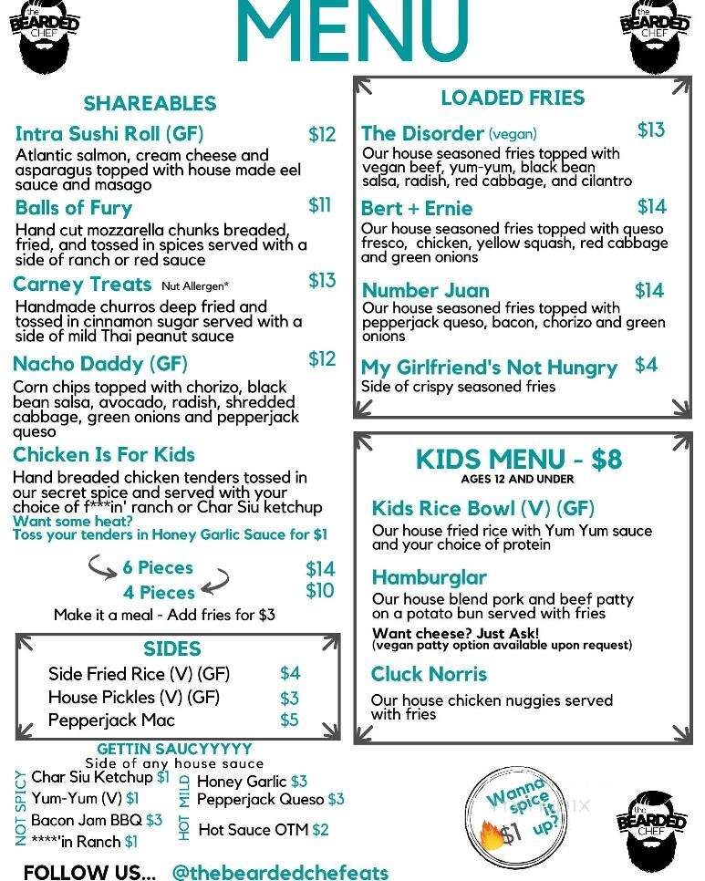 The Bearded Chef Food Truck - Melbourne, FL menu_pic