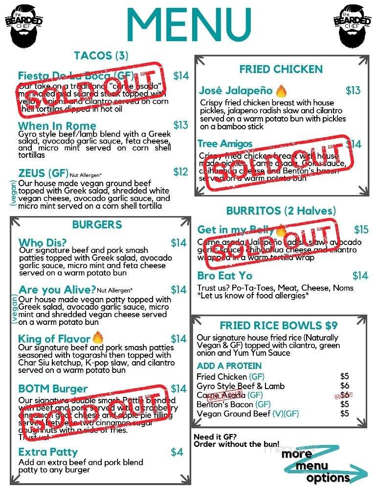 The Bearded Chef Food Truck - Melbourne, FL menu_pic