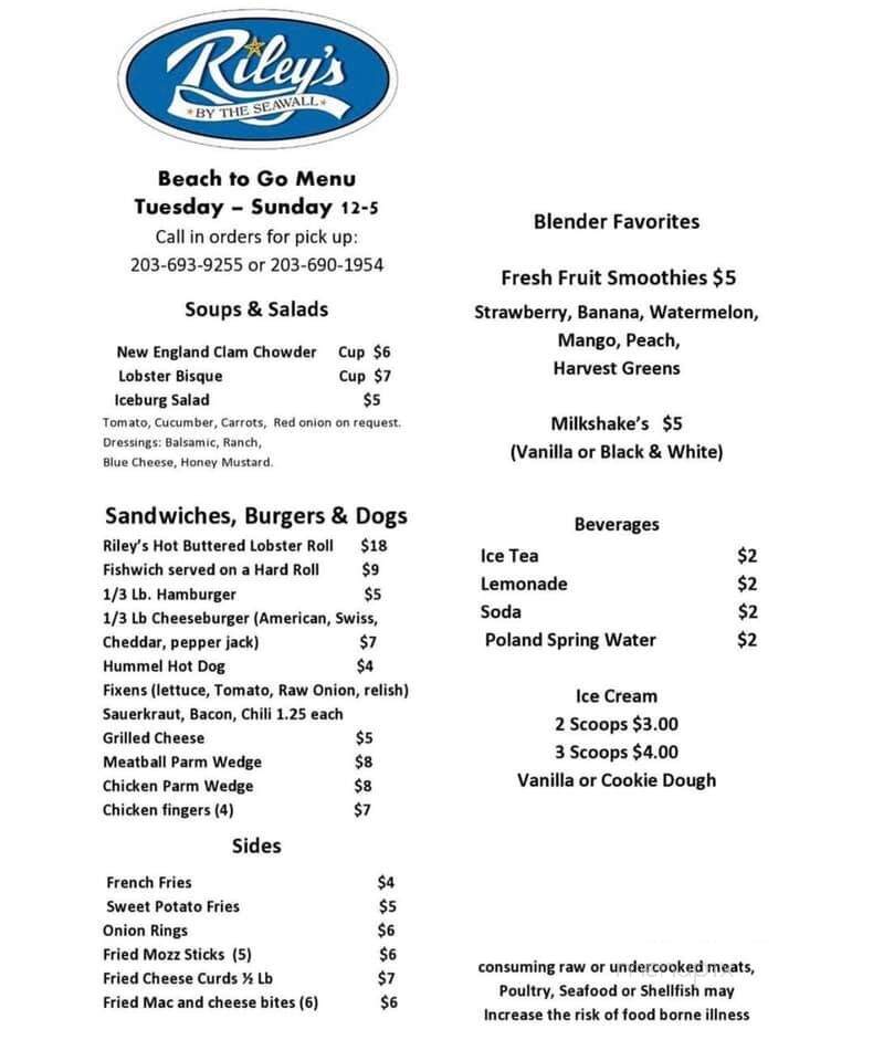 Riley's - Stratford, CT menu_pic
