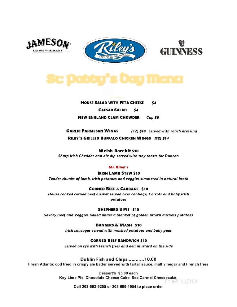 Riley's - Stratford, CT menu_pic