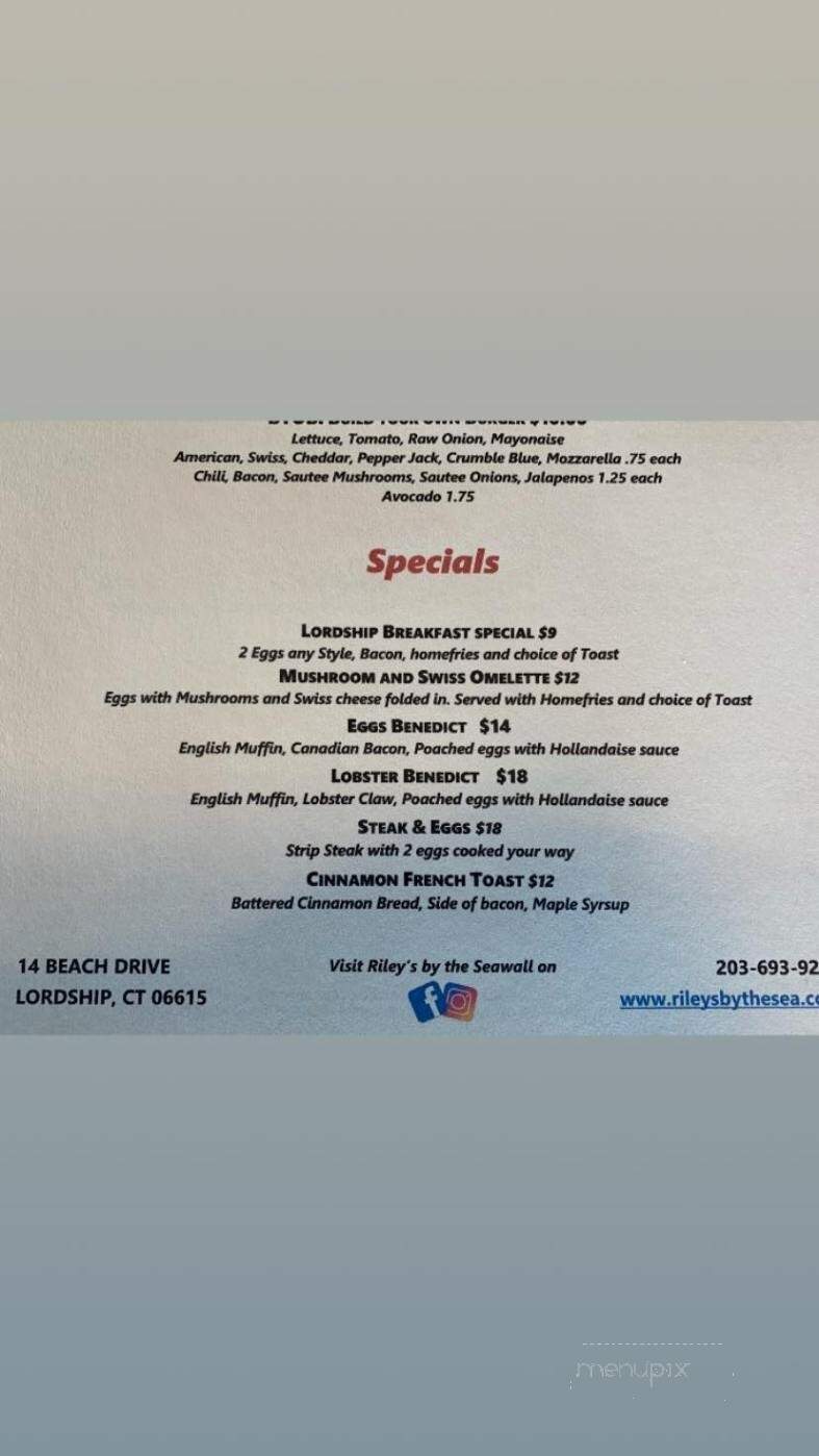 Riley's - Stratford, CT menu_pic