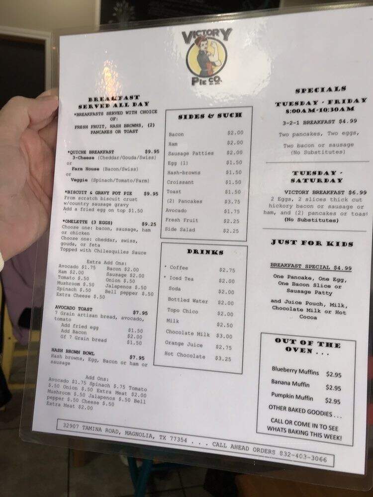 Victory Pie Co - Magnolia, TX menu_pic