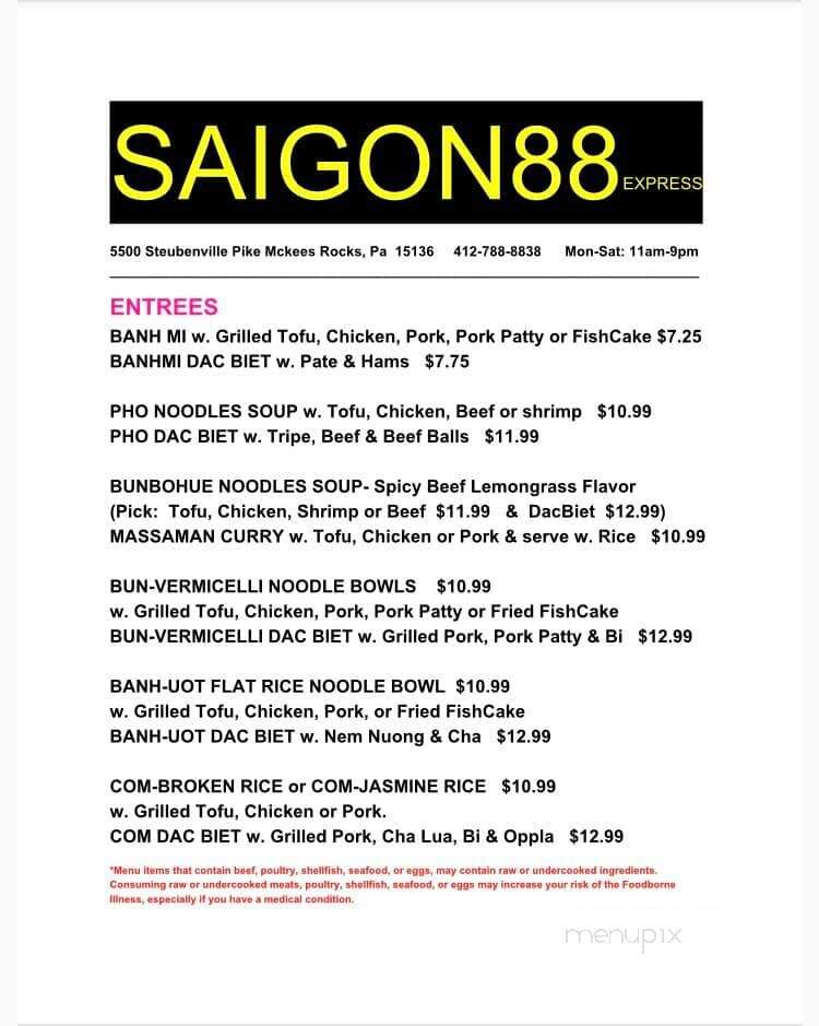Saigon 88 Express - McKees Rocks, PA