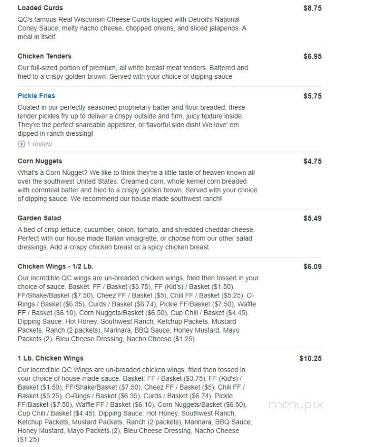 Queen City Burger - Marquette, MI menu_pic