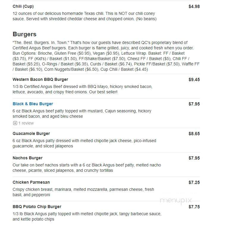 Queen City Burger - Marquette, MI menu_pic