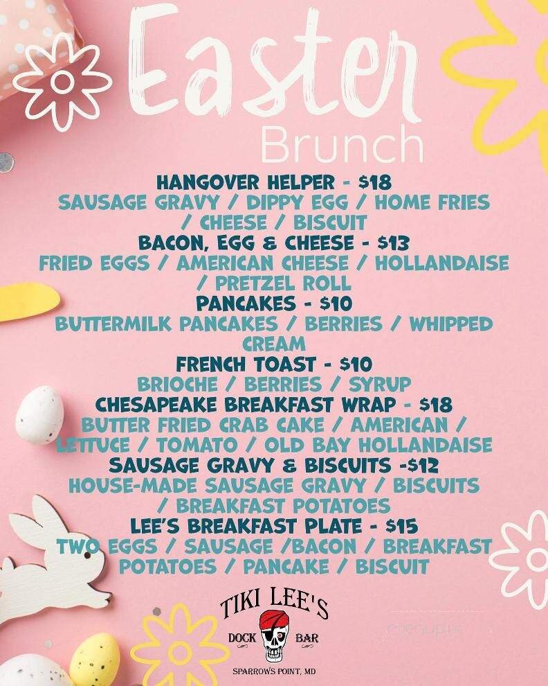 Tiki Lee's Dock Bar - Sparrows Point, MD menu_pic