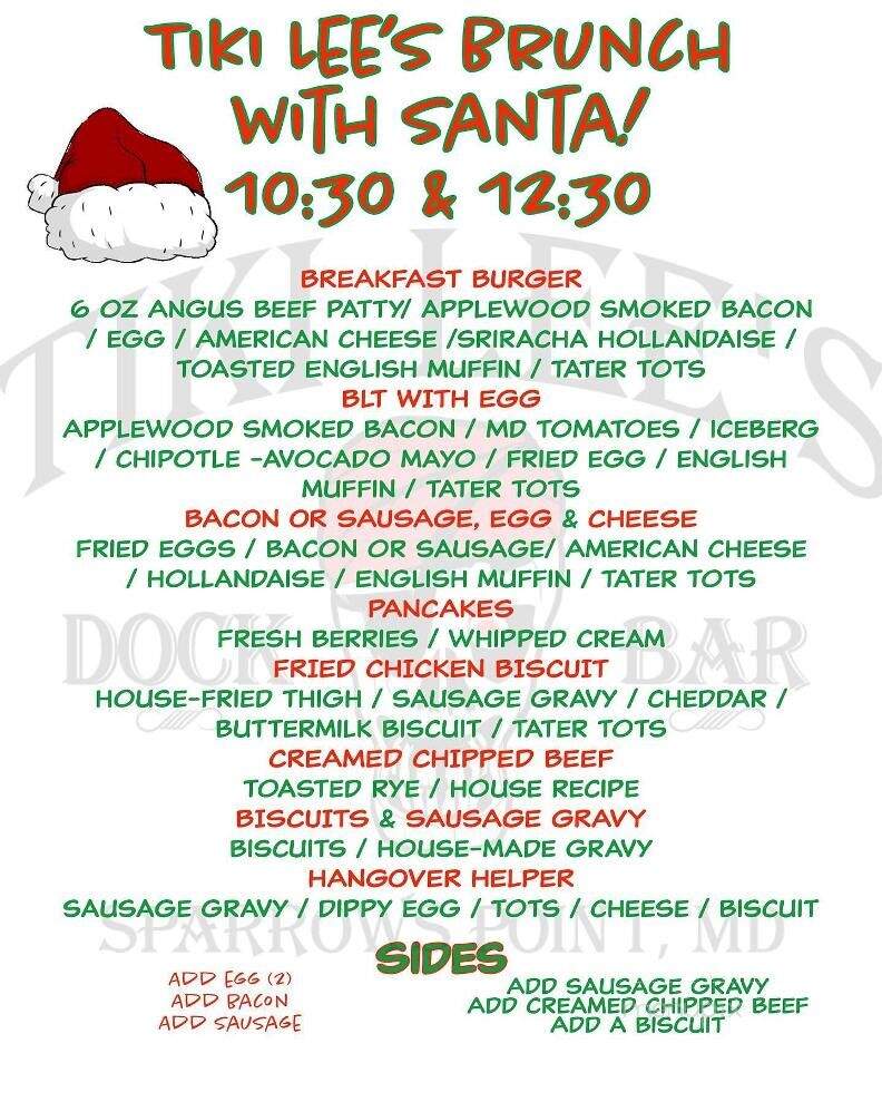 Tiki Lee's Dock Bar - Sparrows Point, MD menu_pic