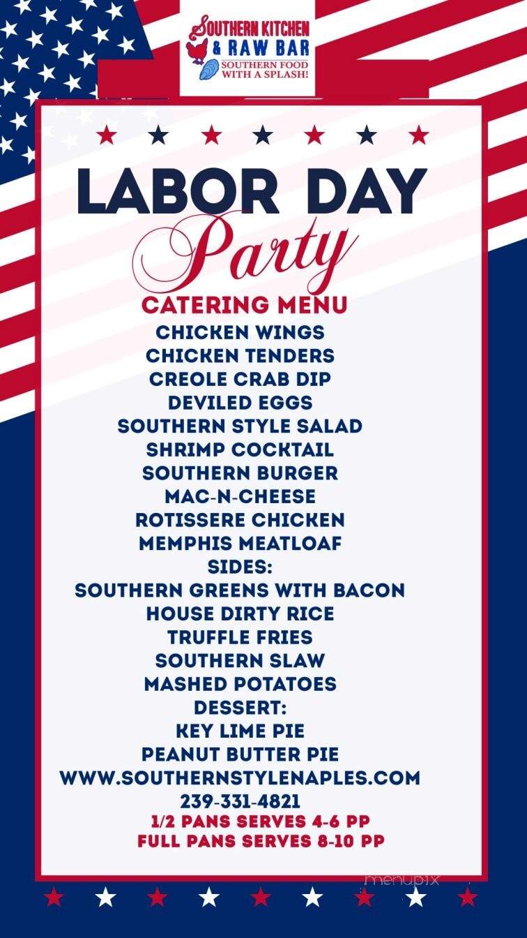 Southern Style Kitchen - Naples, FL menu_pic