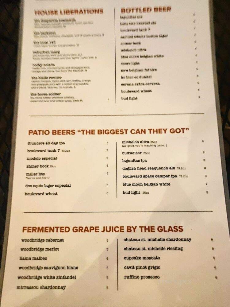 The Suburban - Leavenworth, KS menu_pic