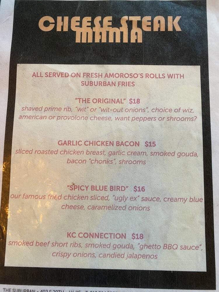 The Suburban - Leavenworth, KS menu_pic
