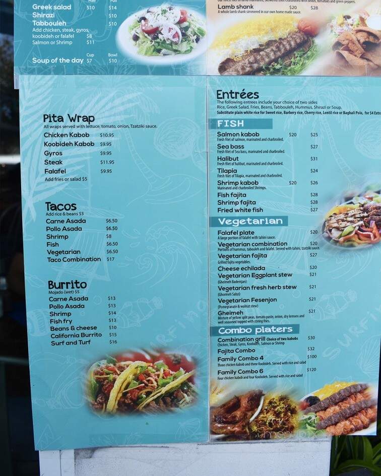 Del Mar Seaside Grill - Del Mar, CA menu_pic