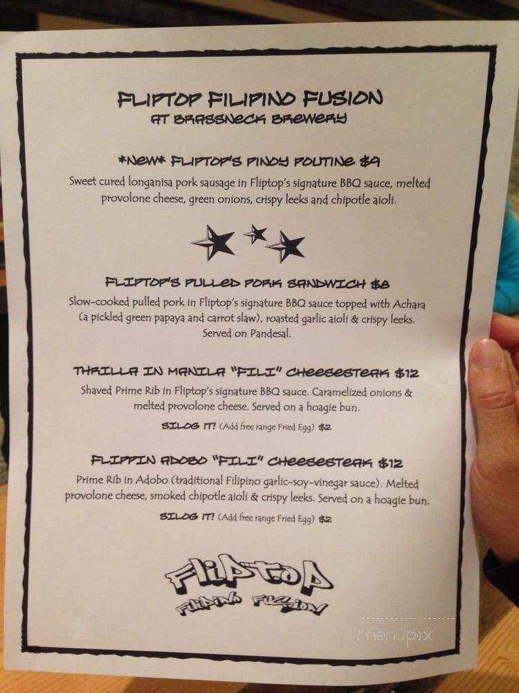 Brassneck Brewery - Vancouver, BC menu_pic