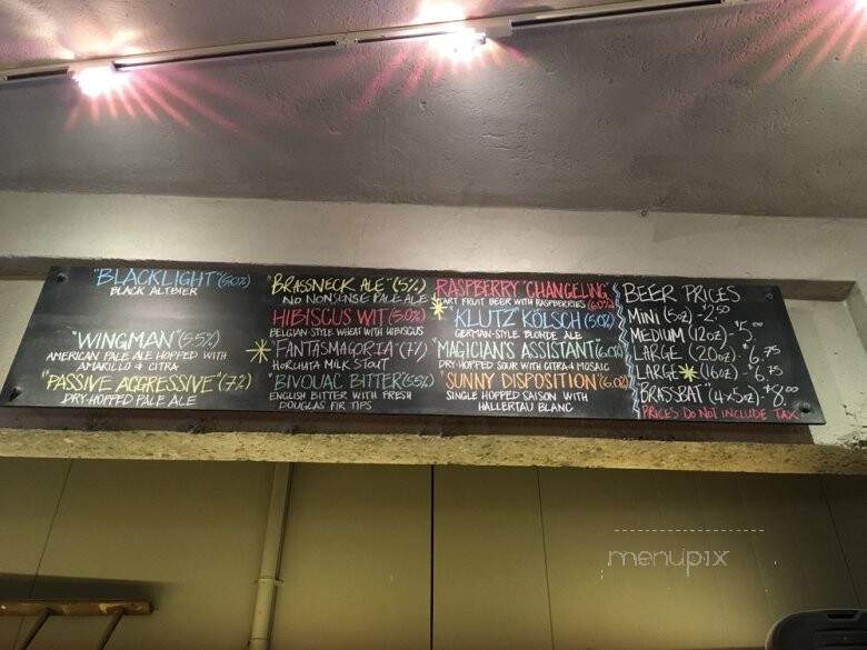 Brassneck Brewery - Vancouver, BC menu_pic