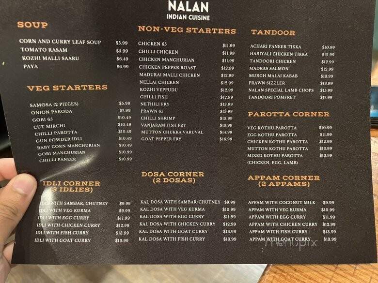 Nalan Indian Cuisine - Alpharetta, GA menu_pic