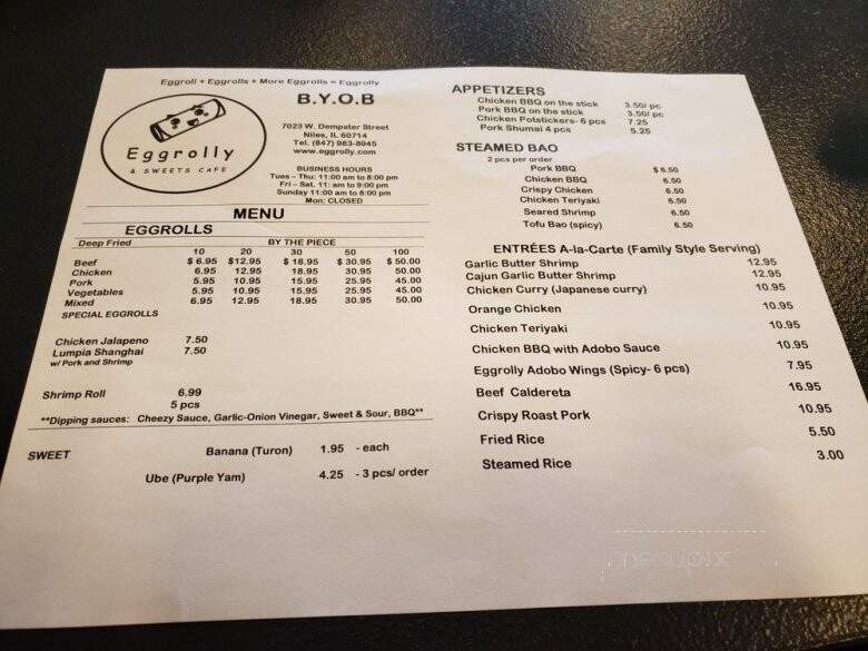 Eggrolly and Sweets Cafe - Niles, IL menu_pic