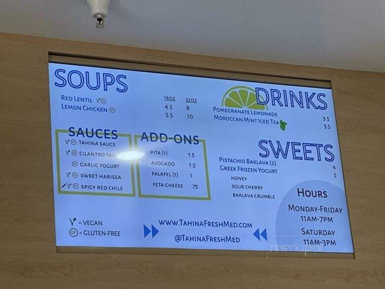 Tahina - Alameda, CA menu_pic