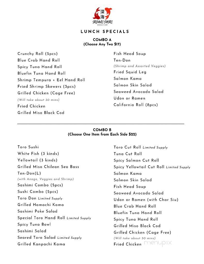 Shinkai Sushi Japanese Fusion - Alhambra, CA menu_pic