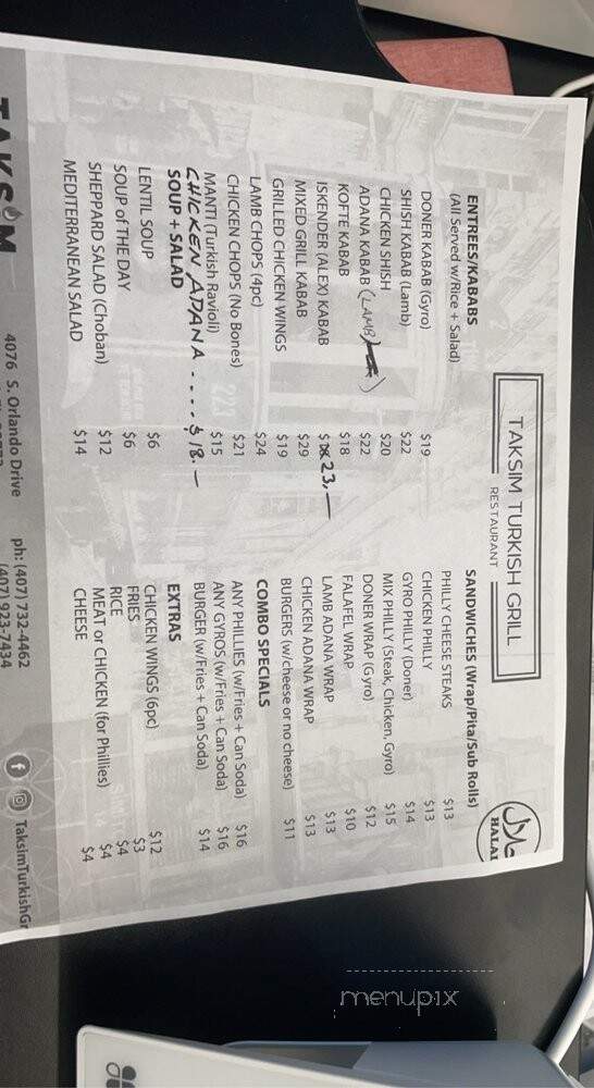 Taksim Turkish Grill - Sanford, FL menu_pic