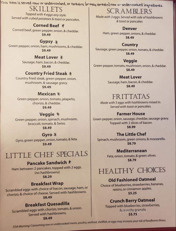 Little Chef's Pancake House - Angola, IN menu_pic