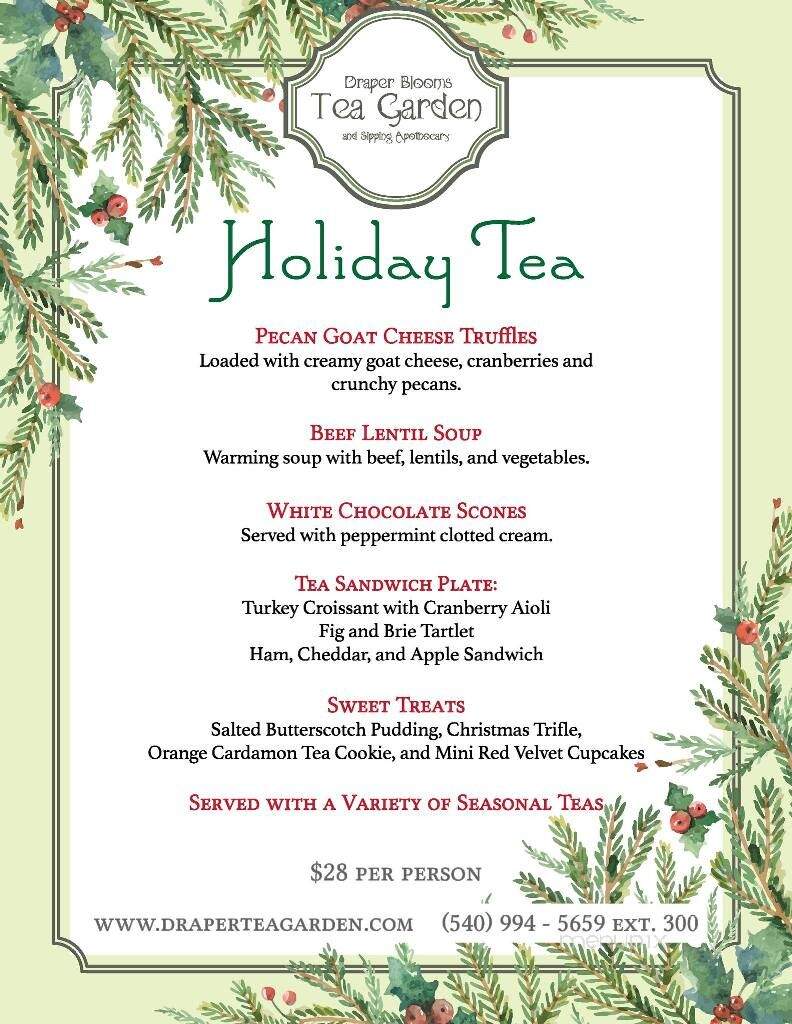 Draper Blooms Tea Garden - Draper, VA menu_pic