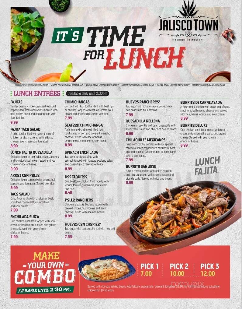 Jalisco Town - Lake Mary, FL menu_pic