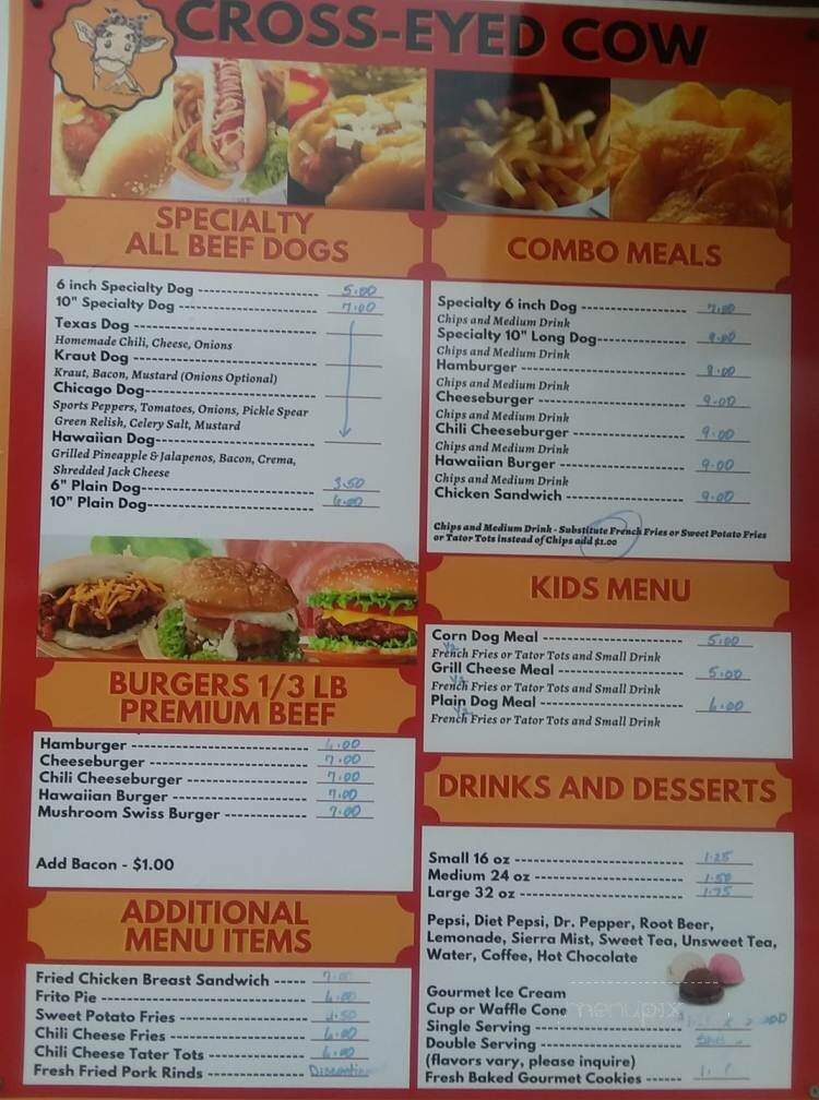 Cross-Eyed Cow - Big Sandy, TX menu_pic