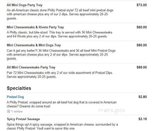 Philly Pretzel Factory - York, PA menu_pic
