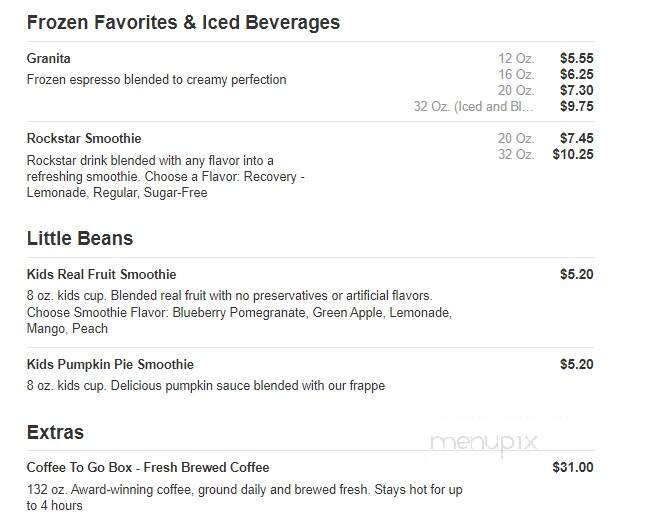 The Human Bean - Morganton, NC menu_pic