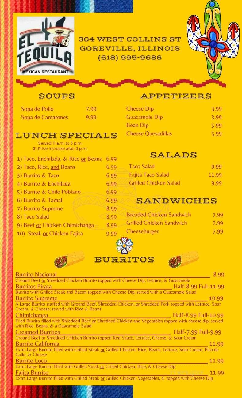 El Tequila - Goreville, IL menu_pic
