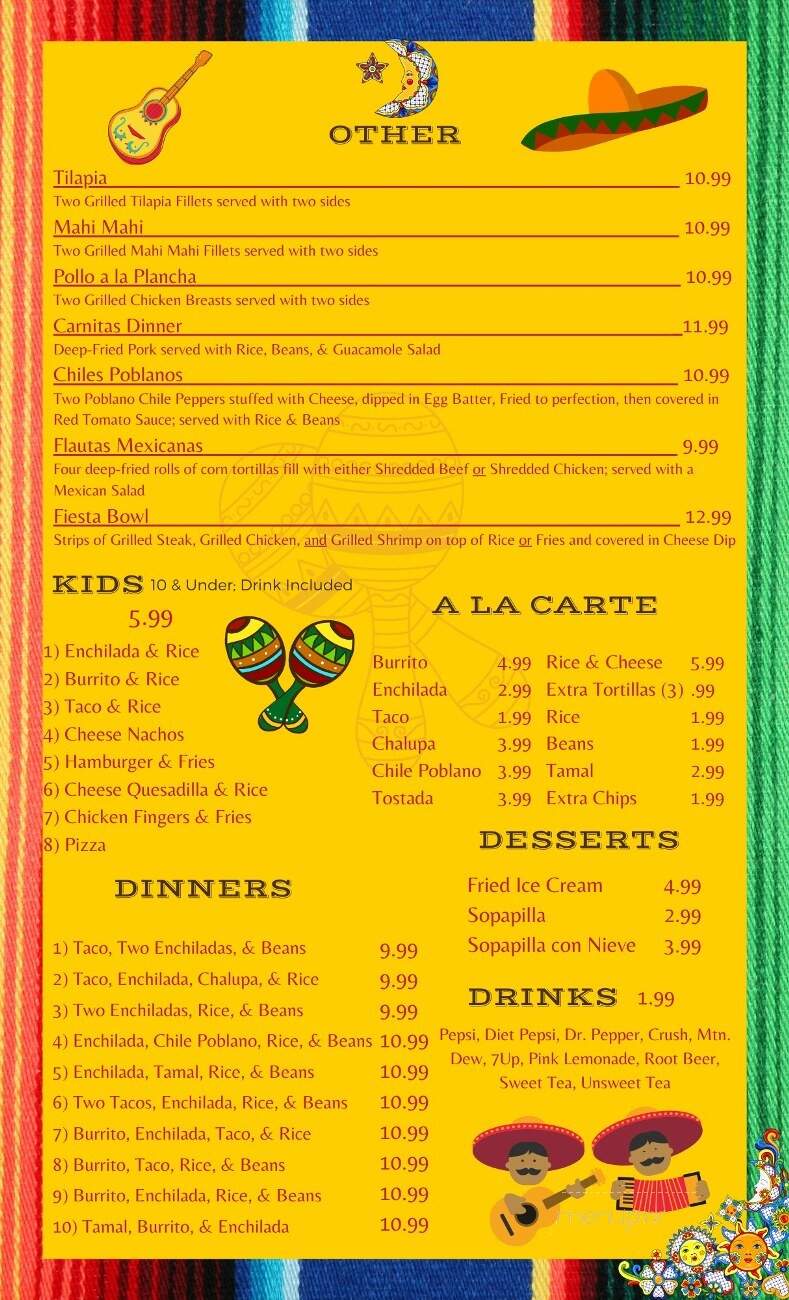 El Tequila - Goreville, IL menu_pic