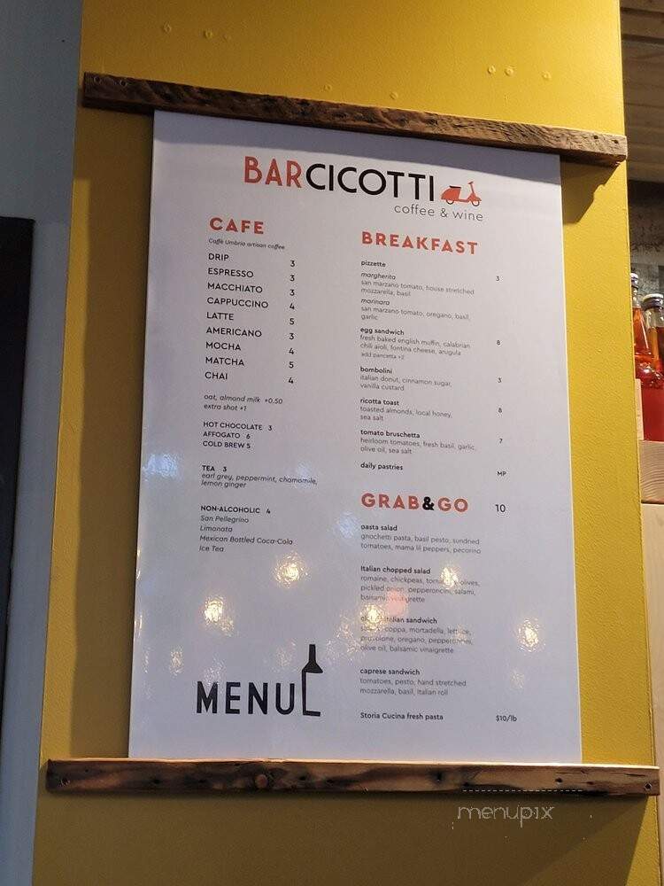 Bar Cicotti - Bellingham, WA menu_pic