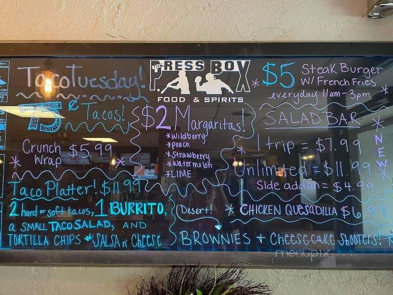 The Press Box - Norwalk, OH menu_pic