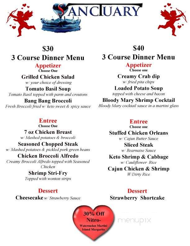 Sanctuary Bar & Cafe - Lubbock, TX menu_pic