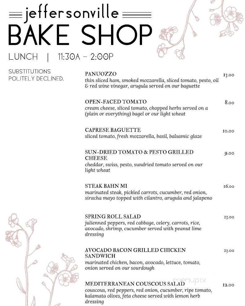 Jeffersonville Bake Shop - Jeffersonville, NY menu_pic
