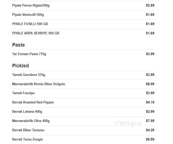 Turkuaz Market - Manassas, VA menu_pic