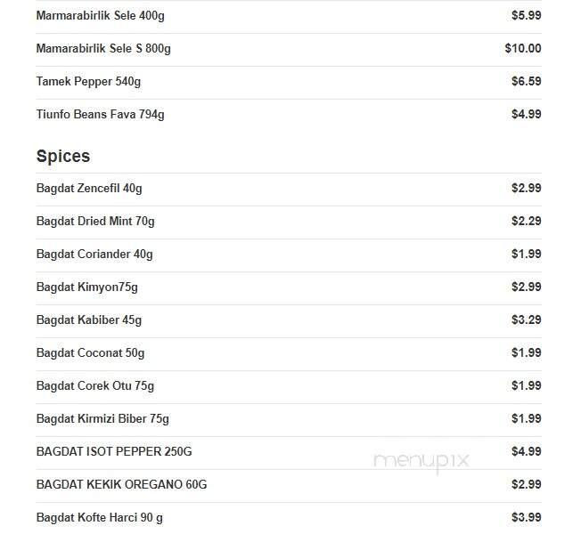 Turkuaz Market - Manassas, VA menu_pic