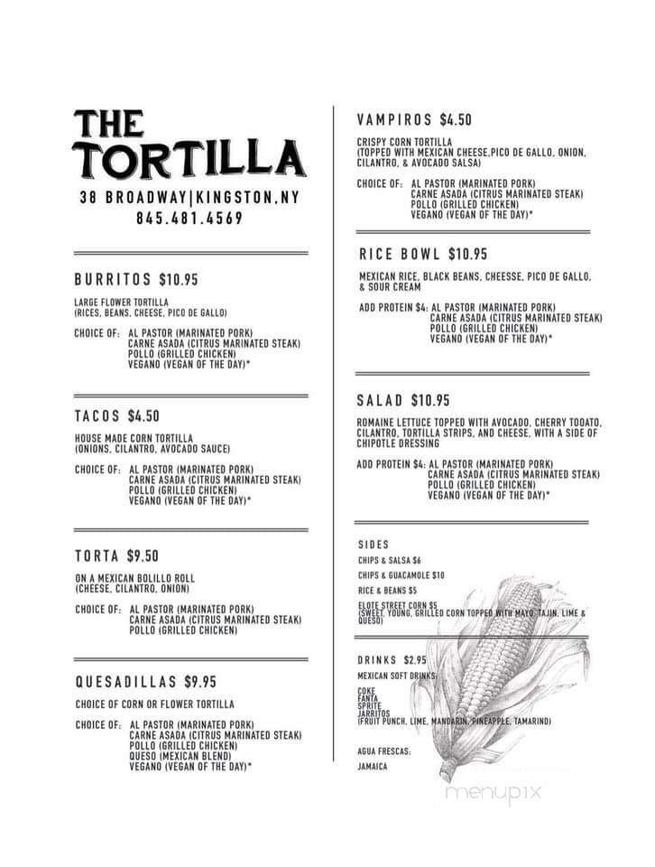 The Tortilla Taco Bar - Kingston, NY menu_pic
