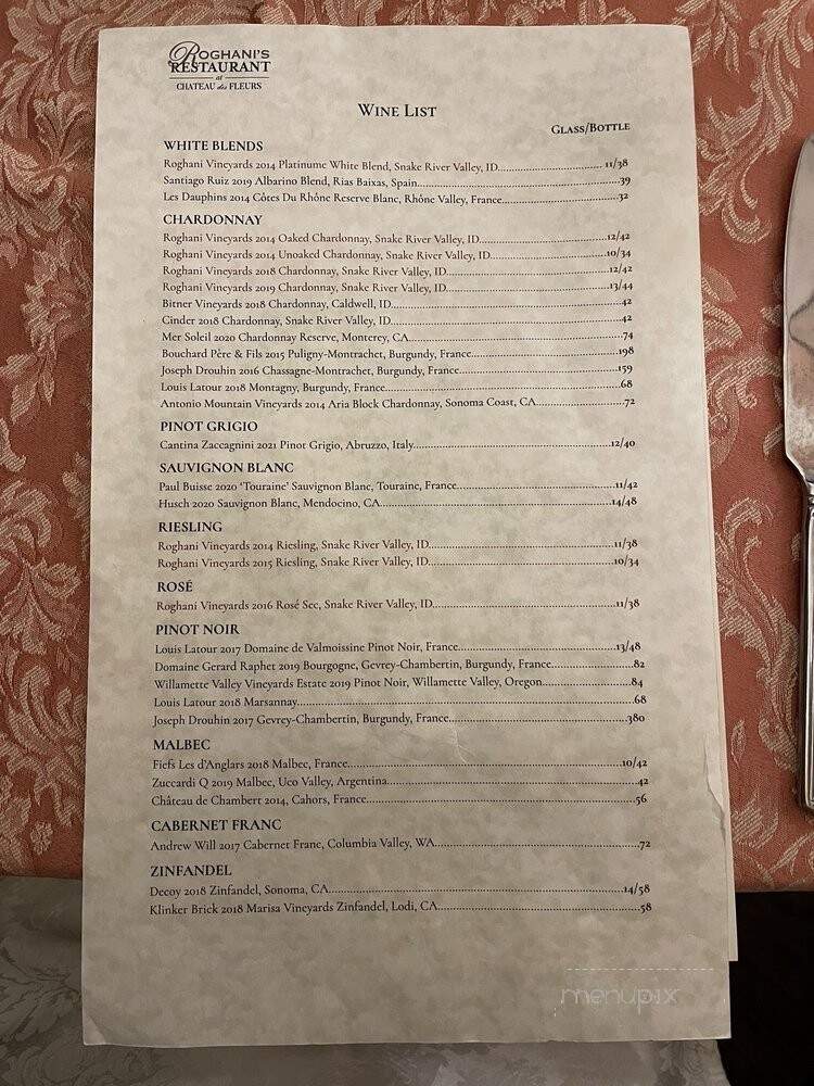 Roghani's Restaurant - Eagle, ID menu_pic