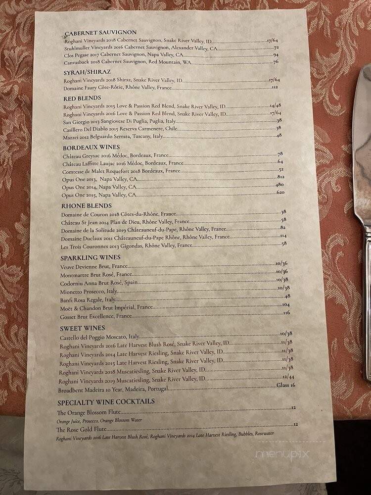 Roghani's Restaurant - Eagle, ID menu_pic