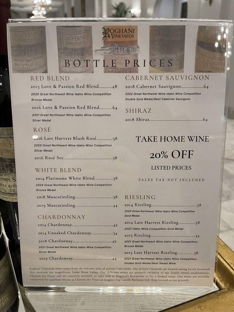 Roghani's Restaurant - Eagle, ID menu_pic