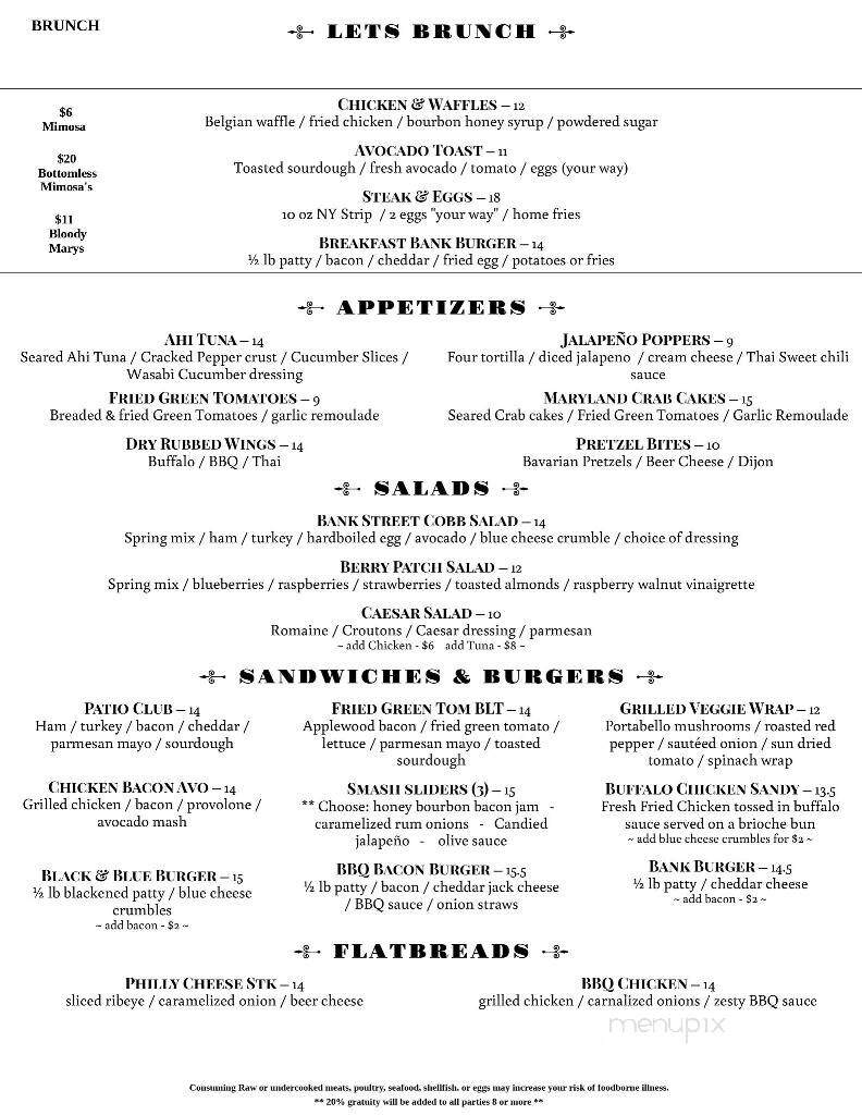 Bank Street Patio Bar - Ocala, FL menu_pic