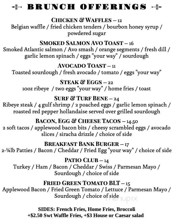 Bank Street Patio Bar - Ocala, FL menu_pic