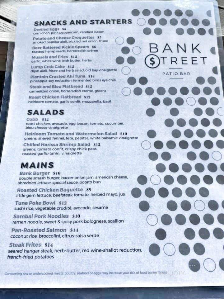 Bank Street Patio Bar - Ocala, FL menu_pic
