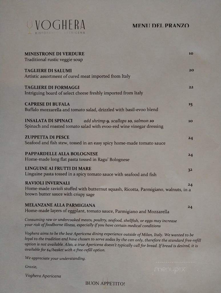 Voghera Ristorante & Apericena - Denver, CO menu_pic